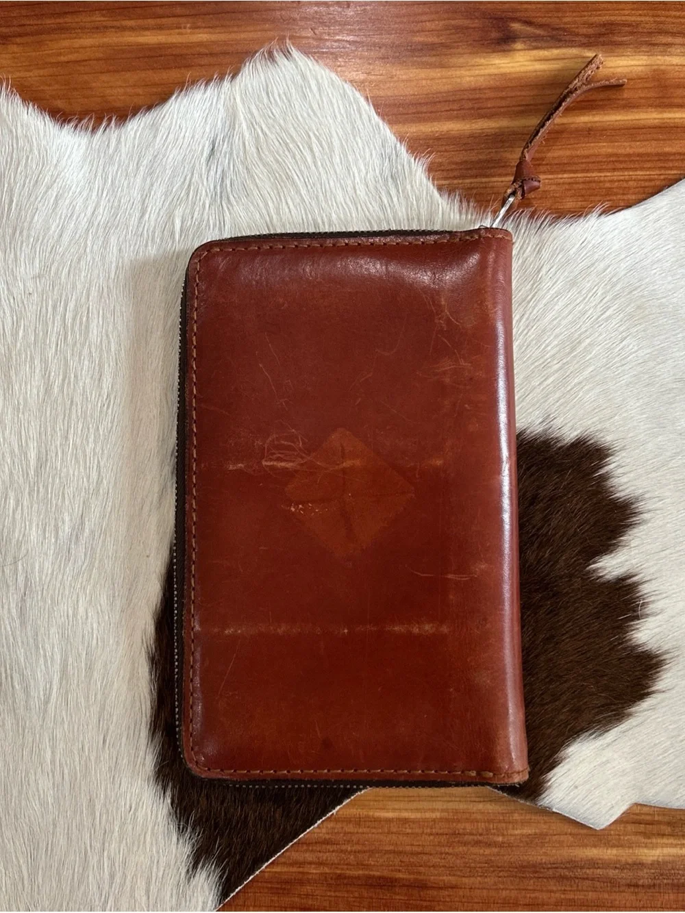 Vintage Planner Organizer Binder Leather Brown